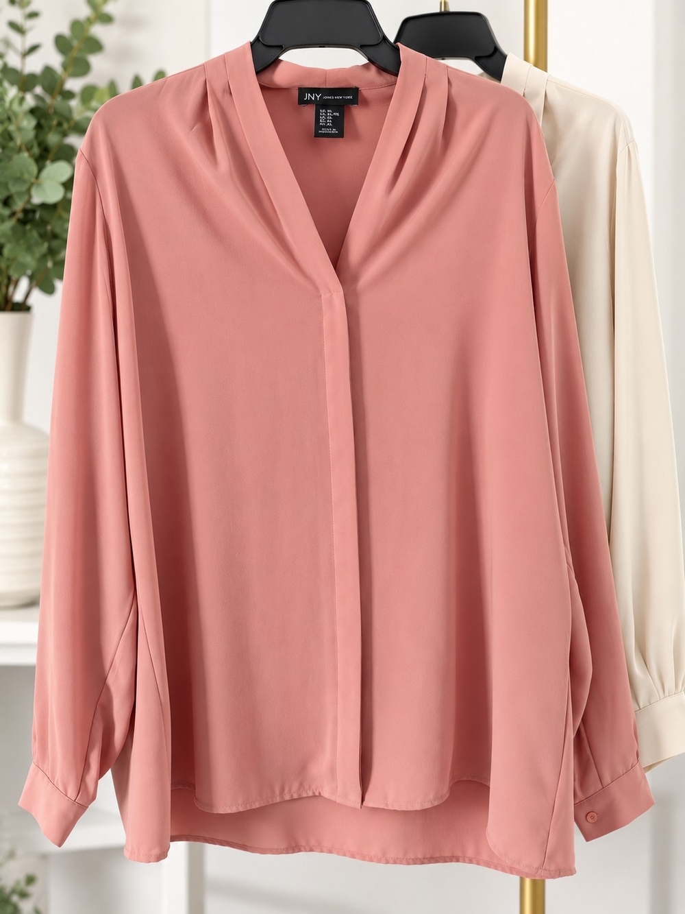 JNY Jones New York Women’s Dusty Rose Long Sleeve Blouse – Size XL - Picture 5 of 10